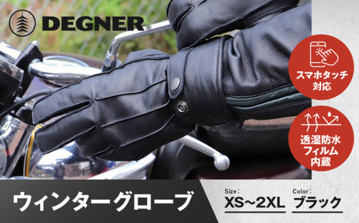 デグナー】ウィンターグローブ [WG-34]ブラック〈サイズ選択可能