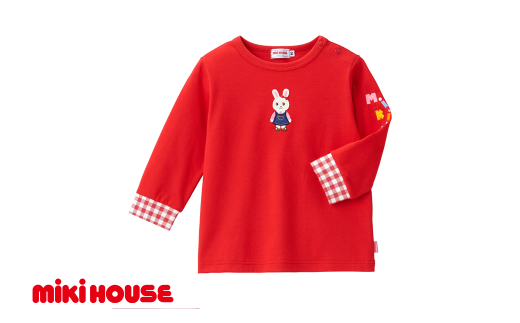 ミキハウス うさこ長袖Tシャツ 赤－100cm （10-5247-490