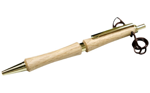 ハンドメイドボールペン（ノック式）コナラ 1本【手作り 木 木材 世界