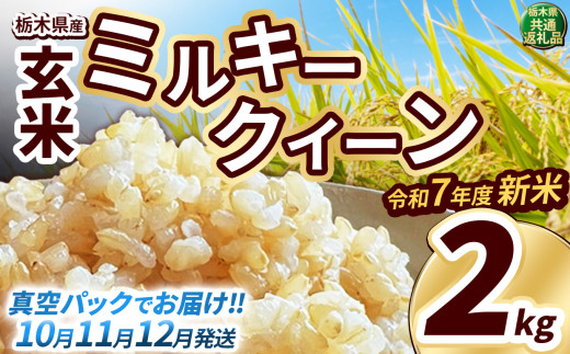 【栃木県真岡市】いちご農家さん応援米!令和7年度新米 玄米真空パック 約2kg ミルキークイーン | 2025年 10月 11月 12月 秋 先行予約 新米 真岡市産 真空 パック 米  お米 こめ 玄米 ご飯 ごはん