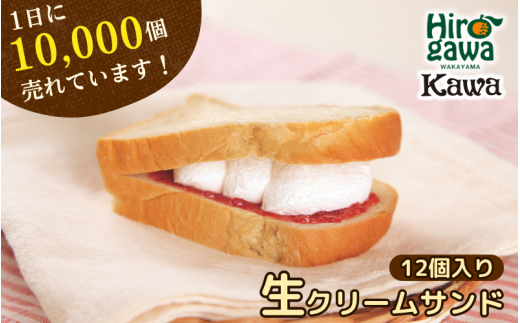 パン工房 カワ の 生クリーム サンド 12個入 / スイーツ パン 洋菓子