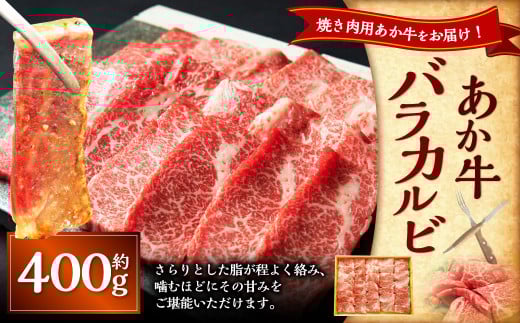 【熊本県上天草市】あか牛カルビ焼き肉用(あか牛バラカルビ約400g) あか牛 肉 お肉 牛肉 バラ バラ肉 カルビ 褐牛 褐毛和種 和牛 国産牛 焼肉 焼き肉 熊本県 上天草市 冷凍
