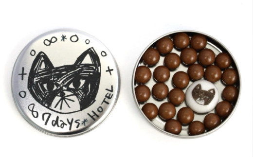 7days hotel × 松林誠 黒猫チョコ缶【セブンデイズホテル】 [ATBR013