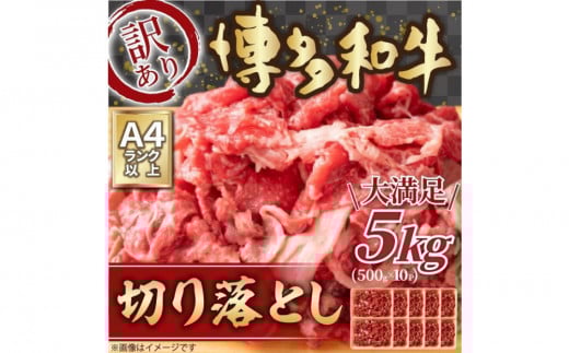 【福岡県大川市】訳あり 博多和牛 切り落とし 5kg ( 500g×10パック ) | 牛肉 和牛 小分け 切り落とし 切落し 不揃い 5000g 5キロ 肉じゃが 牛丼 野菜炒め ブランド牛 お取り寄せ 高級 グルメ