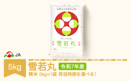 先行予約】新米 米 コメ 5kg 雪若丸 精米 令和7年産 2025年産