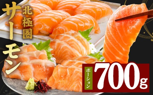 【大阪府泉佐野市】北極圏サーモン ポーション 700g【小分け 350g×2P 海鮮丼 人気 オススメ 小分け 冷凍 簡単調理 一人暮らし 東洋冷蔵】