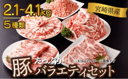 KU405《発送時期が選べる》 2.1kg~4.1kg！ 豚バラエティーセット
