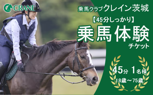 馬のくら 乗馬クラブクレイン茨城 【45分しっかり】乗馬体験チケット【 乗馬