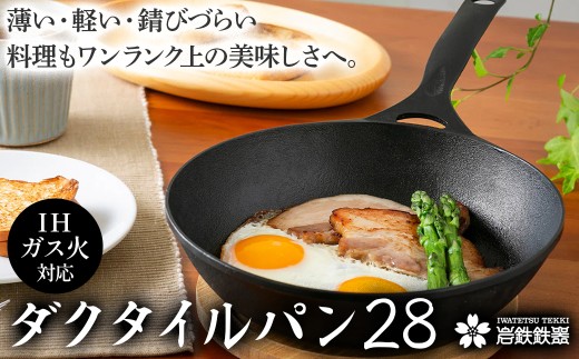 鉄 フライパン ダクタイルパン28cm 錆びにくい 岩鉄 鉄器 BBQ