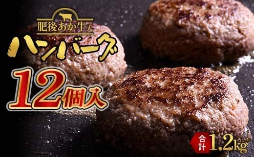【熊本県嘉島町】FKK19-997 あか牛入りハンバーグ100g×12個 牛 ハンバーグ 牛肉 ビーフ 肉 食品