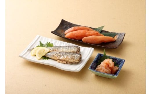 【福岡県宗像市】うまかもんセット(樽入り無着色辛子明太子「匠」・いか明太子・いわし明太子)【海千】_HA0345