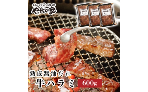 【岩手県】やまなか家の旨みたっぷり牛ハラミ<熟成醤油だれ>600g(K2-028)【1405429】