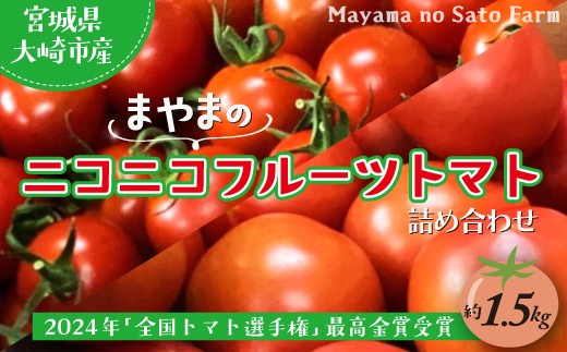 宮城県大崎市産｜まやまのニコニコフルーツトマト詰め合わせ 約1.5kg