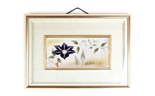 七宝額絵《クレマチス》 七宝焼 七宝 伝統工芸 工芸 鉄線 花