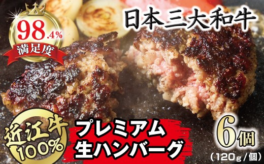 ハンバーグ 近江牛 100% プレミアム 生 ハンバーグ 720g ( 約 120g × 6