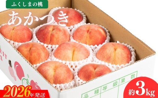 No.2040 【2026年発送 先行予約】福島のもも あかつき 約3kg - 福島県
