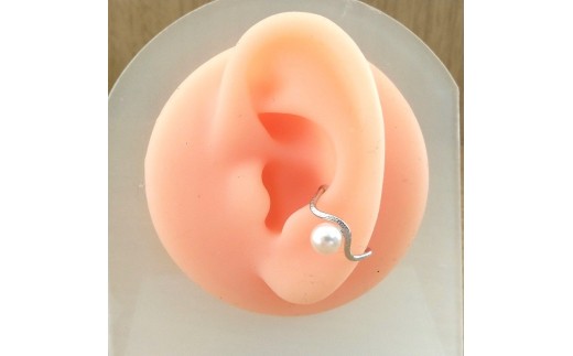 【三重県鳥羽市】40-38伊勢志摩あこや本真珠イヤーカフ・フラクタル1珠