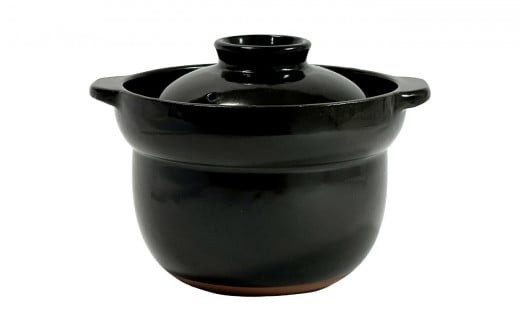 萬古焼（ばんこやき）】2合厚釜土鍋 黒 内山製陶所 【土鍋 2合