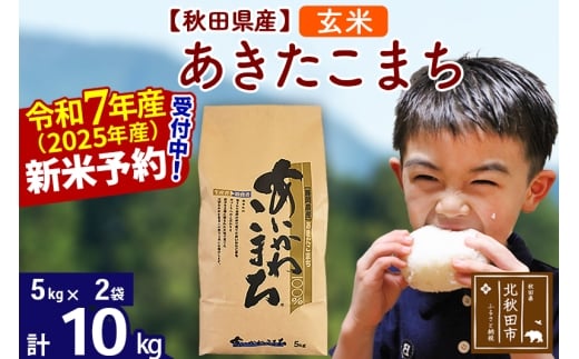 【秋田県北秋田市】※令和7年産 新米予約※秋田県産 あきたこまち 10kg【玄米】(5kg小分け袋)【1回のみお届け】2025年産 お届け時期選べる お米 藤岡農産