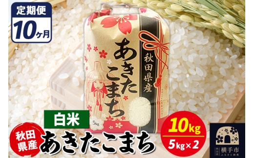 【秋田県横手市】《定期便10ヶ月》あきたこまち 10kg【白米】令和7年産 秋田県産 こまちライン