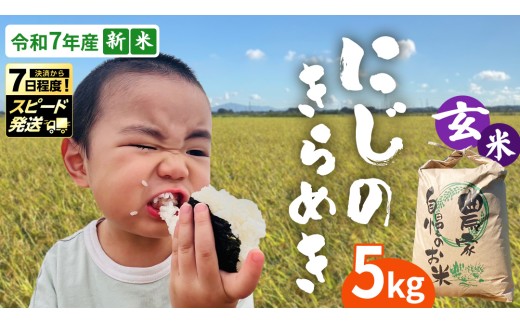新米 ＞ 令和7年産 茨城県産 玄米 にじのきらめき 5kg 【スピード発送