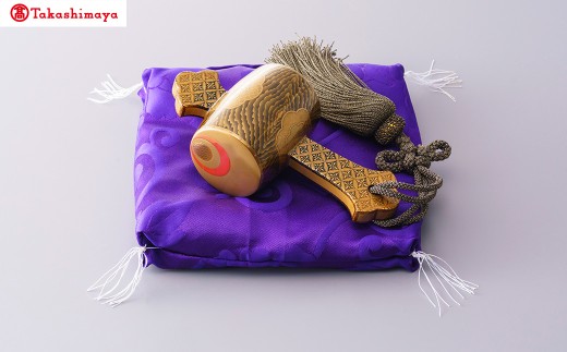 輪島塗〈塩安漆器工房〉曾又 真山 打ち出の小槌「七宝繋ぎ」［髙島屋