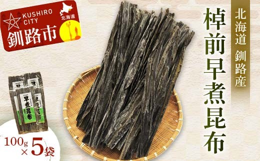 北海道釧路加工】 棹前早煮昆布 100g×5袋セット ふるさと納税 昆布 F4F