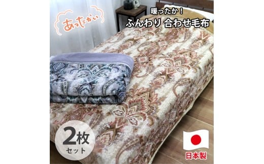 【和歌山県和歌山市】【シングル2枚組】暖かふんわりアクリルマイヤー2枚合わせ毛布(140×200cm)×1セット(ベージュ1枚・グレー1枚)  M-5701-2P