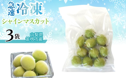 【山梨県笛吹市】急速冷凍シャインマスカット(山梨県産) 1袋100g 「3袋」 230-002-1