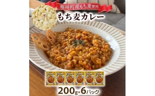 【兵庫県福崎町】もち麦カレー 6箱入 福崎町産もち麦使用 レトルト カレー もち麦 お手軽 非常食 保存食