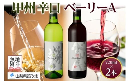 【山梨県笛吹市】甲州辛口・ベーリーA 2本セット 720ml モンデ酒造 177-4-006