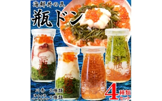 【岩手県宮古市】海鮮丼の具 瓶ドン 川秀2種類 浄土ヶ浜パークホテル2種類 計4種類セット 岩手県宮古市名物【1681386】
