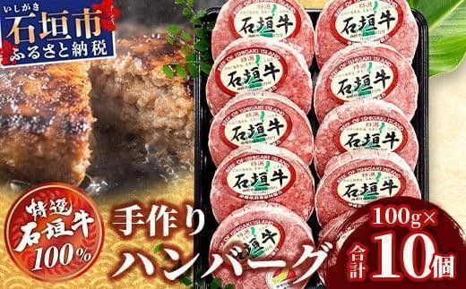 【沖縄県石垣市】石垣牛 ハンバーグ セット (100g×10個)<2026年2月発送> | 国産 石垣牛100% 沖縄 石垣島産 高級 黒毛和牛 ビーフ ハンバーグセット