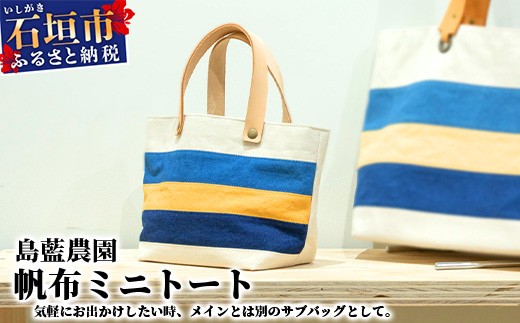 【沖縄県石垣市】【石垣島の藍染工房】バッグ 帆布 ミニトート KB-172-1