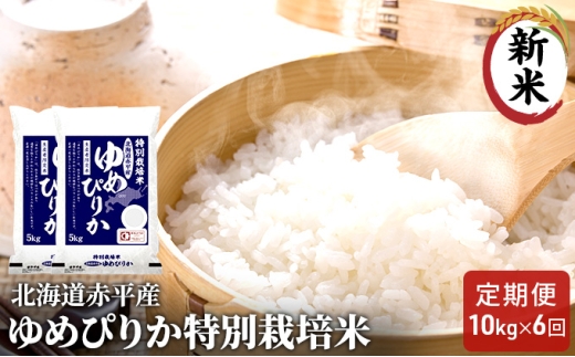 【北海道赤平市】北海道赤平産 ゆめぴりか 10kg (5kg×2袋) 特別栽培米 【6回お届け】 米 北海道 定期便 お米
