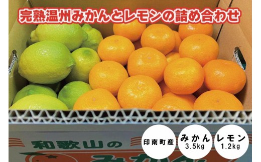 印南町産 完熟温州みかん約3.5kg（S～Lサイズ）＆レモン約1.2kg