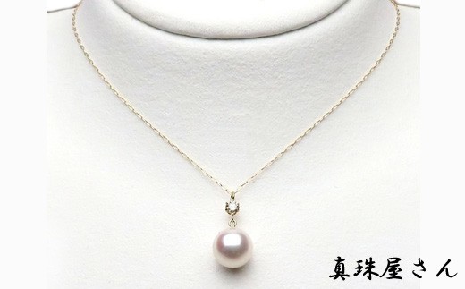 真珠屋さん 伊勢志摩産 アコヤ真珠 ダイヤモンド D0.09ct K18