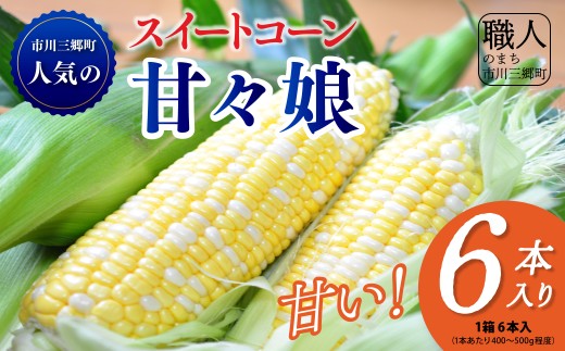 2026年 6月上旬 発送】 スイートコーン とうもろこし 甘々娘 6本入り