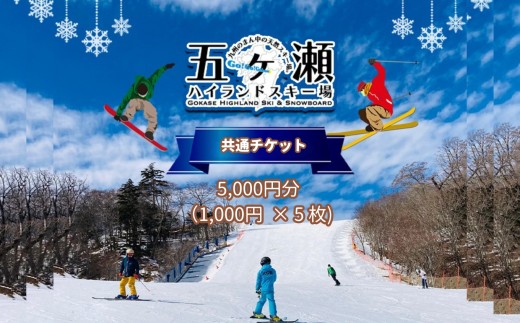 五ヶ瀬ハイランドスキー場 共通券 5,000円分(1,000円 × 5枚
