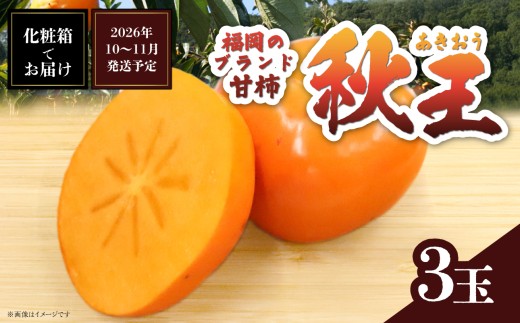 秋の贅沢、濃厚であま～い柿の新ブランド「秋王」(3玉入り) 柿