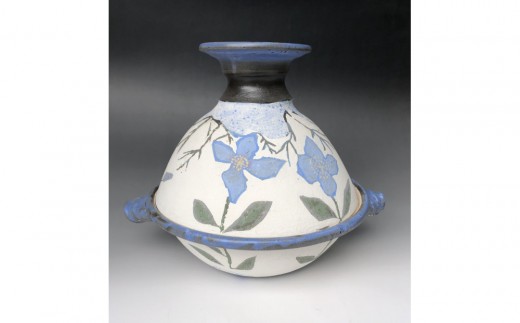 益子焼 濱田友緒作 柿釉赤絵花瓶 | 栃木県 伝統工芸品 美術品 1点限定