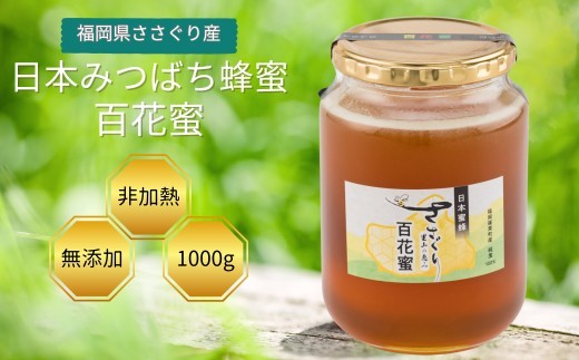 日本蜜蜂「ささぐり里山のはちみつ」（百花蜜）1000g AA002 - 福岡県