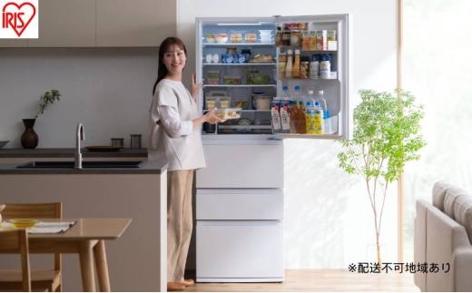 ファミリー用　大型冷蔵庫　370L 宮城県 冷凍冷蔵庫 370L 自動製氷機能付 IRSN-I37A-W ホワイト 冷蔵庫 370L