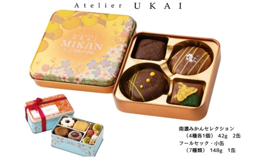 №5533-0398]南濃みかんショコラセレクション(2缶) フールセック・小缶