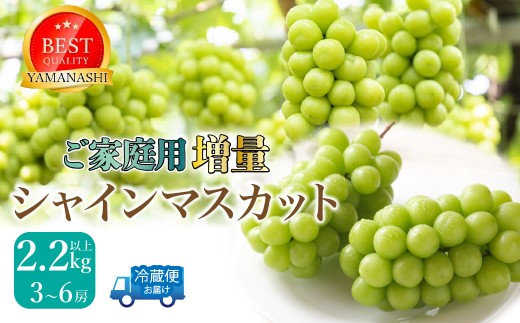 2026年発送☆先行予約】ご家庭用シャインマスカット2.2kg以上（3～6