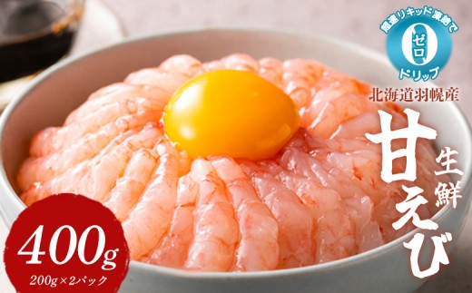 超速リキッド凍結でドリップゼロ! 北海道羽幌産生鮮甘えび 400g | 甘