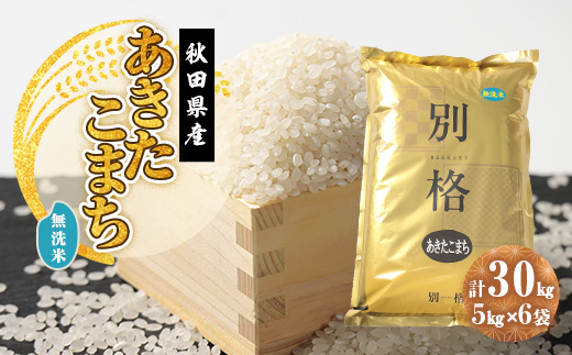 令和7年産 あきたこまち 無洗米 30kg(5kg×6袋)【1666265】 - 秋田県 