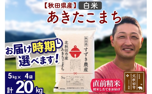 令和7年産※秋田県産 あきたこまち 20kg【白米】(5kg小分け袋)【1回のみ
