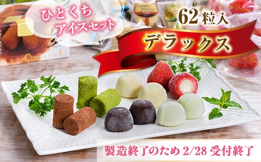 2/28受付終了】A005 一口アイスセット デラックス（62粒入） 苺アイス