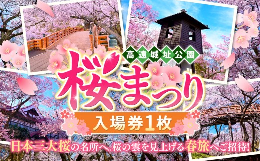 桜 チケット 高遠城址公園 桜まつり入園券 1枚 ｜ 観光 チケット 高遠